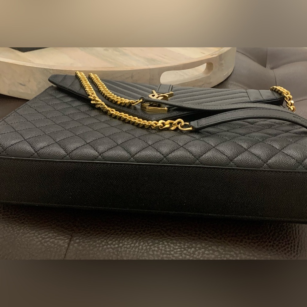 Saint Laurent Large Envelope Calfskin Shoulder Bag - Picture 8 of 16
